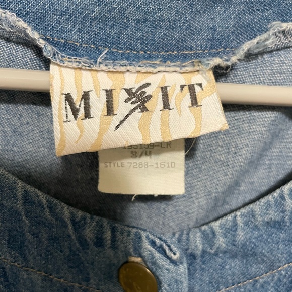 Vintage Blue Denim Button-Down Dress - Picture 3 of 4